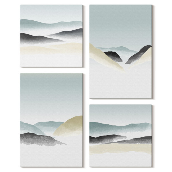 Obraz canvas 4 częściowy Góry pastele |40x40, 40x60| Wallfluent 797067