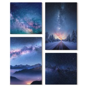Obraz canvas 4 częściowy Krajobraz zimowy |40×40, 40×60| Wallfluent 797213 Obraz canvas 4 częściowy Krajobraz zimowy |40×40, 40×60| Wallfluent 797213