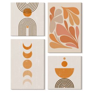 Obraz canvas 4 częściowy Kształty pomarańcz |40×40, 40×60| Wallfluent 797151 Obraz canvas 4 częściowy Kształty pomarańcz |40×40, 40×60| Wallfluent 797151