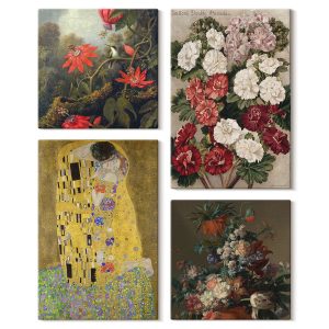 Obraz canvas 4 częściowy Kwiaty pocałunek Klimt |40×40, 40×60| Wallfluent 797095 Obraz canvas 4 częściowy Kwiaty pocałunek Klimt |40×40, 40×60| Wallfluent 797095