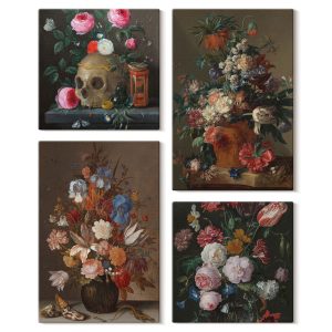 Obraz canvas 4 częściowy Kwiaty vintage |40×40, 40×60| Wallfluent 797072 Obraz canvas 4 częściowy Kwiaty vintage |40×40, 40×60| Wallfluent 797072