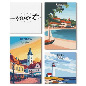 Obraz canvas 4 częściowy Miasta Polski |40×40, 40×60| Wallfluent 797165 Obraz canvas 4 częściowy Miasta Polski |40×40, 40×60| Wallfluent 797165