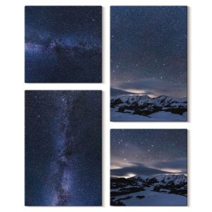 Obraz canvas 4 częściowy Niebo gwiazdy |40×40, 40×60| Wallfluent 797140 Obraz canvas 4 częściowy Niebo gwiazdy |40×40, 40×60| Wallfluent 797140