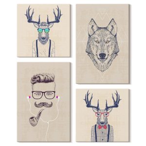 Obraz canvas 4 częściowy Portrety zwierząt |40×40, 40×60| Wallfluent 797053 Obraz canvas 4 częściowy Portrety zwierząt |40×40, 40×60| Wallfluent 797053