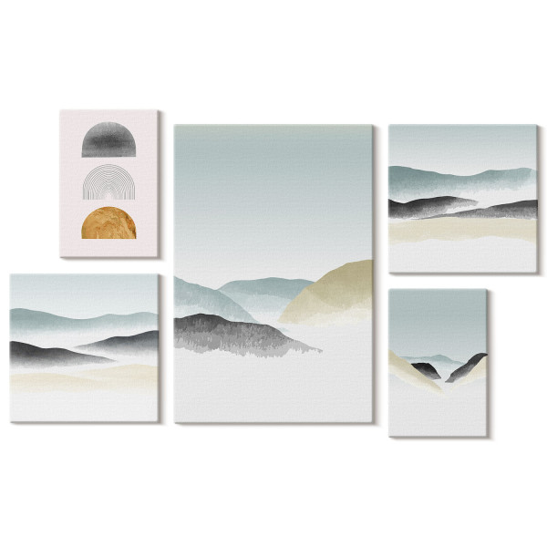 Obraz canvas 5 części Abstrakcja natury|20x30, 30x30, 40x60|Wallfluent 797161