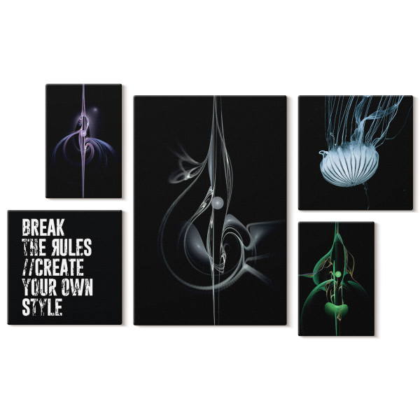 Obraz canvas 5 części Abstrakcja|20x30, 30x30, 40x60|Wallfluent 797154