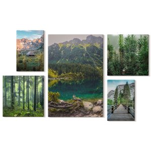 Obraz canvas 5 części Góry i lasy|20×30, 30×30, 40×60|Wallfluent 793159 Obraz canvas 5 części Góry i lasy|20×30, 30×30, 40×60|Wallfluent 793159