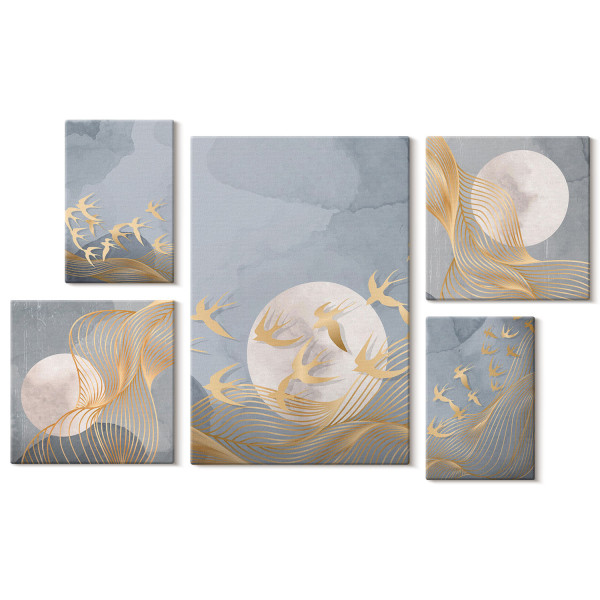 Obraz canvas 5 części Harmonia natury|20x30, 30x30, 40x60|Wallfluent 793164
