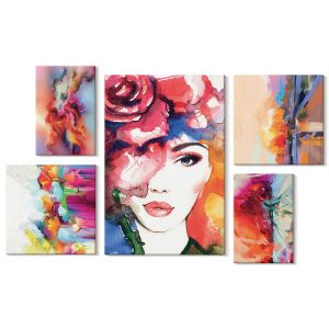 Obraz canvas 5 części Kolorowe portrety|20×30, 30×30, 40×60|Wallfluent 797064 Obraz canvas 5 części Kolorowe portrety|20×30, 30×30, 40×60|Wallfluent 797064