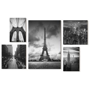 Obraz canvas 5 części Miasta czarno-białe|20×30, 30×30, 40×60|Wallfluent 797080 Obraz canvas 5 części Miasta czarno-białe|20×30, 30×30, 40×60|Wallfluent 797080