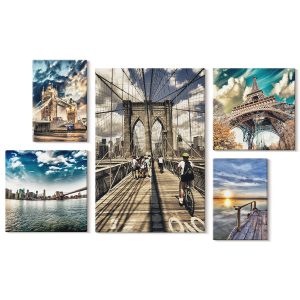 Obraz canvas 5 części Miejskie mosty|20×30, 30×30, 40×60|Wallfluent 797126 Obraz canvas 5 części Miejskie mosty|20×30, 30×30, 40×60|Wallfluent 797126