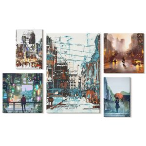 Obraz canvas 5 części Miejskie pejzaże|20×30, 30×30, 40×60|Wallfluent 797222 Obraz canvas 5 części Miejskie pejzaże|20×30, 30×30, 40×60|Wallfluent 797222