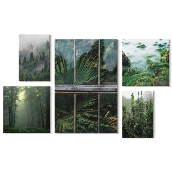 Obraz canvas 5 części Pejzaż lasu|20x30, 30x30, 40x60|Wallfluent 797061