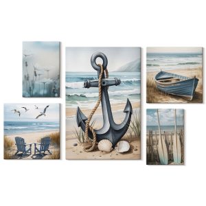 Obraz canvas 5 części Styl nadmorski|20×30, 30×30, 40×60|Wallfluent 797187 Obraz canvas 5 części Styl nadmorski|20×30, 30×30, 40×60|Wallfluent 797187