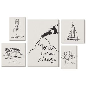 Obraz canvas 5 części Wino i relaks|20×30, 30×30, 40×60|Wallfluent 793162 Obraz canvas 5 części Wino i relaks|20×30, 30×30, 40×60|Wallfluent 793162
