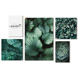 Obraz canvas 5 części Zielone liście|20×30, 30×30, 40×60|Wallfluent 797099 Obraz canvas 5 części Zielone liście|20×30, 30×30, 40×60|Wallfluent 797099