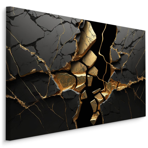 Obraz Canvas Czarny MARMUR Abstrakcja 3D 90x60cm 787313