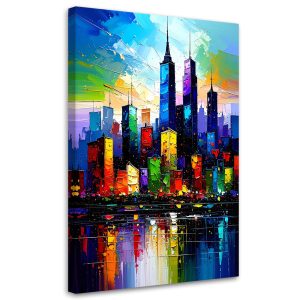 Obraz canvas do biura salonu, Kolorowe Miasto Abstrakcja 40×60 779147 Obraz canvas do biura salonu, Kolorowe Miasto Abstrakcja 40×60 779147