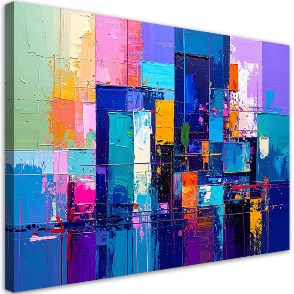 Obraz canvas do salonu sypialni, Kolorowa Abstrakcja Akwarela 90x60 780079