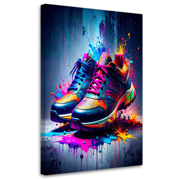 Obraz canvas młodzieżowy, Graffiti Kolorowe Buty Street Art 70x100 779019