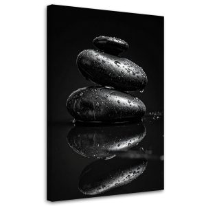 Obraz Czarne kamienie zen do salonu sypialni kuchni biura 80×120 995657 Obraz Czarne kamienie zen do salonu sypialni kuchni biura 80×120 995657