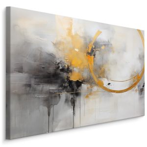 Obraz Czarno-Żółty Abstrakcyjny Malunek 100x70cm 123656 Obraz Czarno-Żółty Abstrakcyjny Malunek 100x70cm 123656