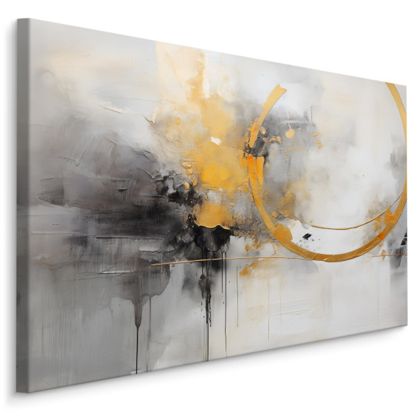 Obraz Czarno-Żółty Abstrakcyjny Malunek 90x60cm 123643