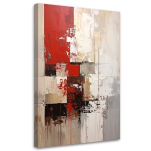 Obraz Czerwona beżowa abstrakcja nowoczesny do salonu sypialni biura 40×60 996059 Obraz Czerwona beżowa abstrakcja nowoczesny do salonu sypialni biura 40×60 996059