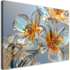 Obraz, Diamentowe szklane kwiaty – kompozycja 90×60 317131