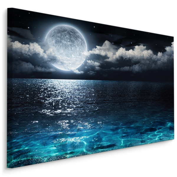 Obraz do jadalni morze nocą KSIĘŻYC chmury 70x50cm 784905