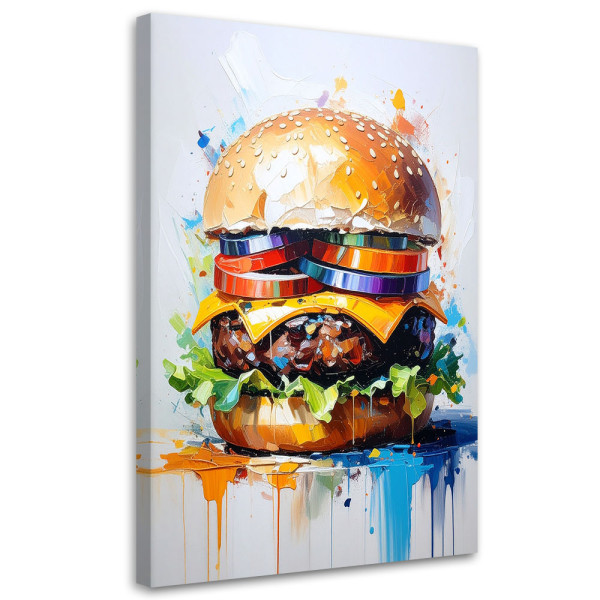 Obraz do kuchni baru jadalni, Hamburger Jedzenie 40x60 778440