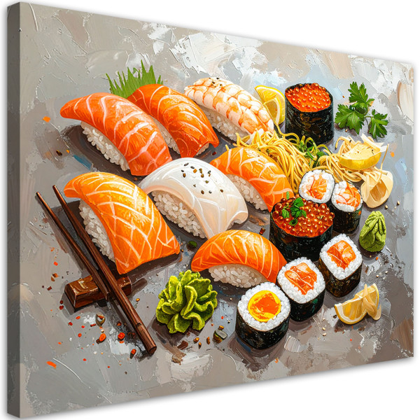 Obraz do kuchni baru restauracji, Sushi Jedzenie 90x60 780736