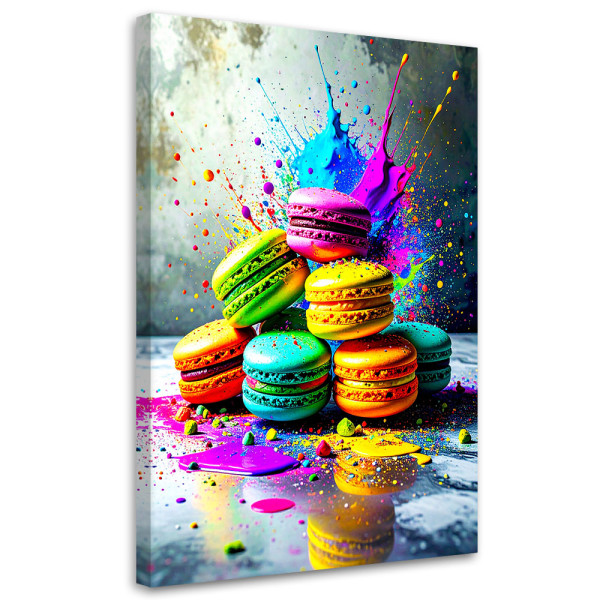 Obraz do kuchni jadalni, Kolorowe Makaroniki Ciastka 30x45 888682