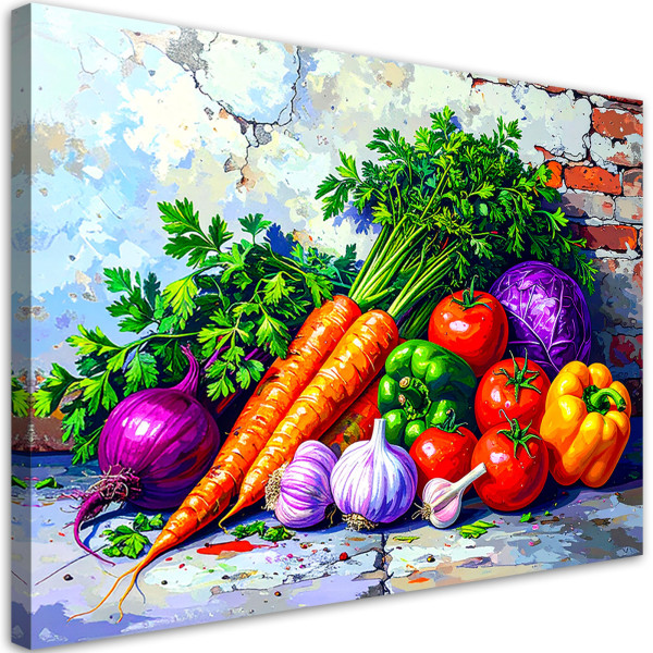 Obraz do kuchni jadalni, Kolorowe Warzywa Rośliny 45x30 884196