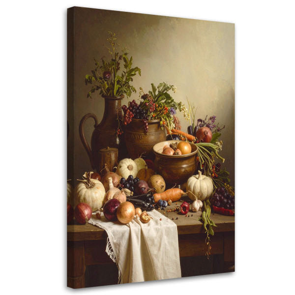 Obraz do kuchni jadalni restauracji, Martwa natura dzbany warzywa 30x45 884937