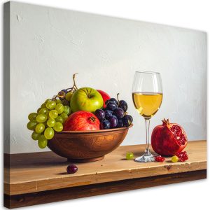 Obraz do kuchni jadalni restauracji, Martwa natura owoce i wino 60×40 890831 Obraz do kuchni jadalni restauracji, Martwa natura owoce i wino 60×40 890831