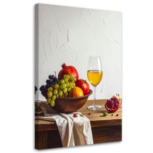 Obraz do kuchni jadalni restauracji, Martwa natura owoce i wino 80×120 887223 Obraz do kuchni jadalni restauracji, Martwa natura owoce i wino 80×120 887223