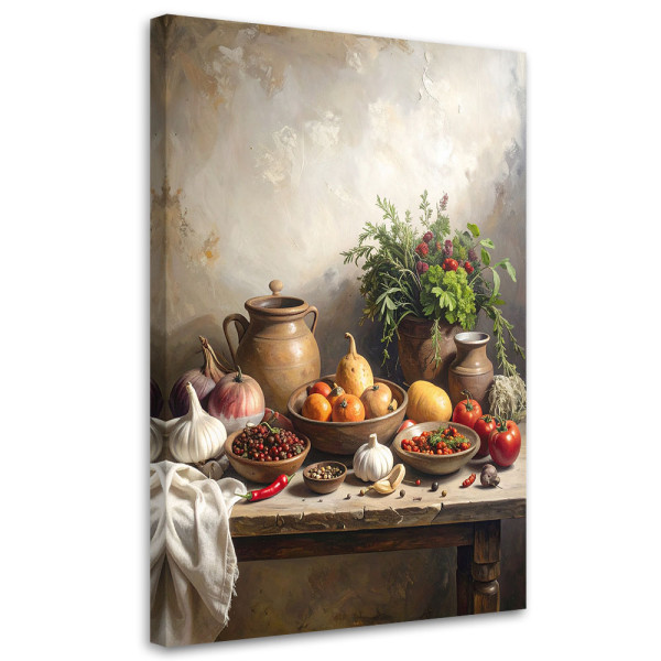 Obraz do kuchni jadalni restauracji, Martwa natura przyprawy warzywa 60x90 885777