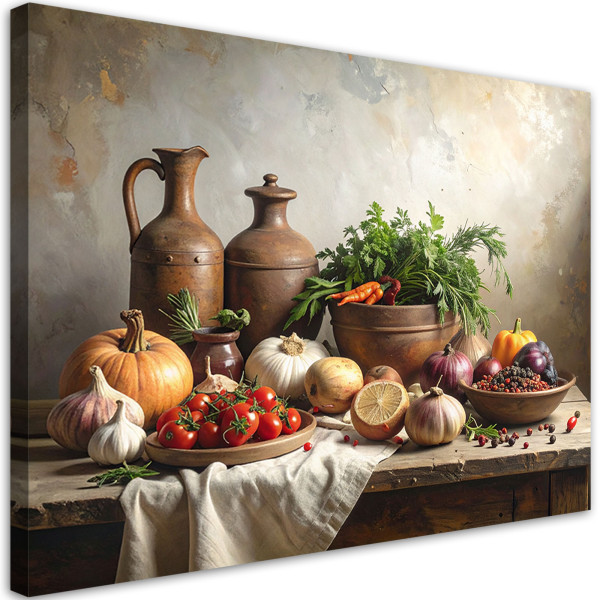 Obraz do kuchni jadalni restauracji, Martwa natura przyprawy warzywa 90x60 884622