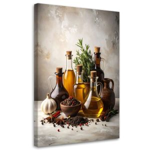 Obraz do kuchni jadalni restauracji, Oliwa z oliwek zioła przyprawy 20×30 887908