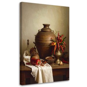 Obraz do kuchni jadalni restauracji, Papryczki chili przyprawy dzban 30×45 885417