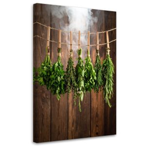 Obraz do kuchni jadalni restauracji, Zioła przyprawy 80×120 778454
