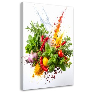Obraz do kuchni jadalni, Zioła przyprawy warzywa 60×90 778725 Obraz do kuchni jadalni, Zioła przyprawy warzywa 60×90 778725