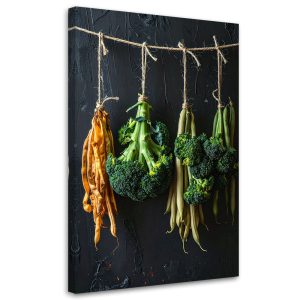 Obraz do kuchni restauracji baru jadalni, Brokuły Fasola na czarnym 70×100 884426 Obraz do kuchni restauracji baru jadalni, Brokuły Fasola na czarnym 70×100 884426