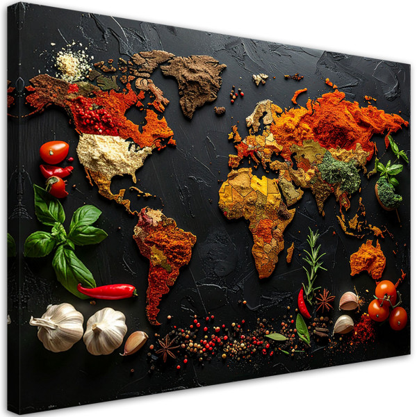 Obraz do kuchni restauracji baru jadalni, Mapa świata przyprawy 90x60 884710