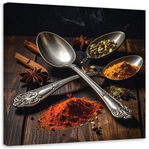 Obraz do kuchni restauracji baru jadalni, Przyprawy Jedzenie Sztućce 30×30 886059 Obraz do kuchni restauracji baru jadalni, Przyprawy Jedzenie Sztućce 30×30 886059
