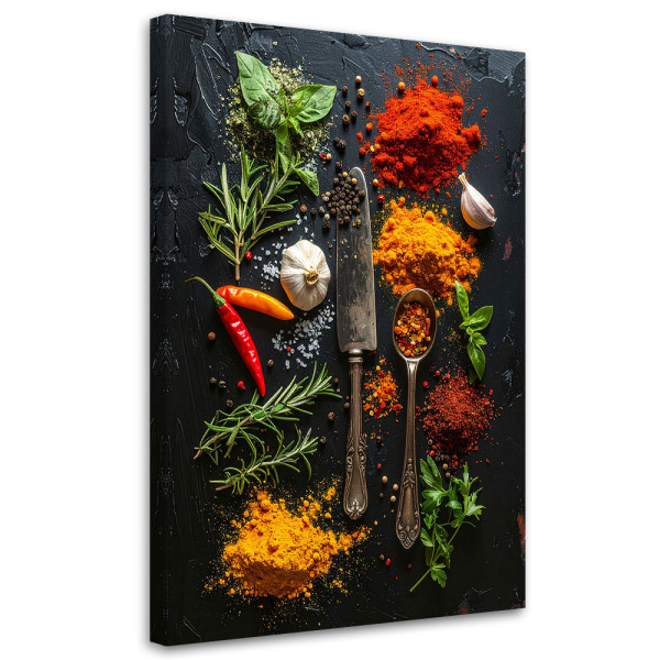 Obraz do kuchni restauracji baru jadalni, Przyprawy zioła warzywa 80x120 884292