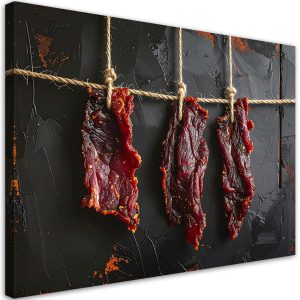 Obraz do kuchni restauracji baru jadalni, Suszone czerwone mięso 45×30 886174 Obraz do kuchni restauracji baru jadalni, Suszone czerwone mięso 45×30 886174
