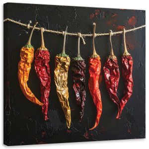 Obraz do kuchni restauracji baru jadalni, Suszone papryczki chilli 30×30 890745 Obraz do kuchni restauracji baru jadalni, Suszone papryczki chilli 30×30 890745