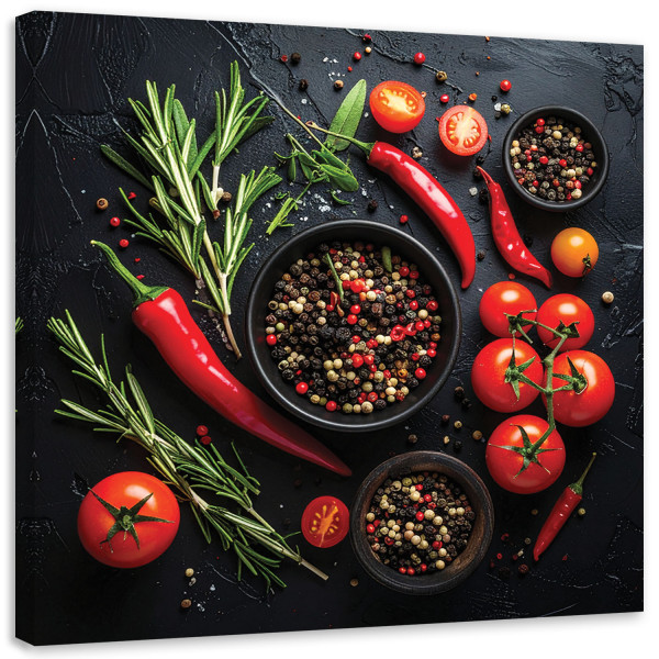 Obraz do kuchni restauracji baru jadalni, Warzywa i przyprawy 60x60 882683